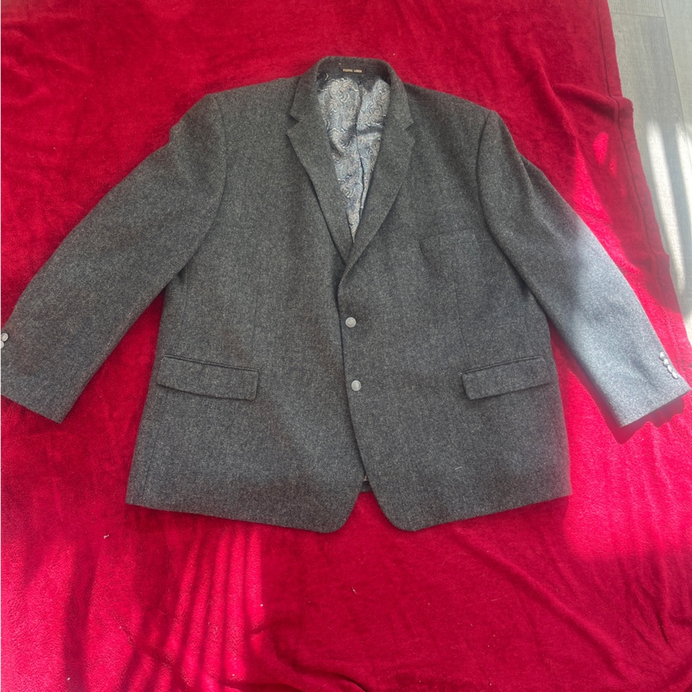 Pierre Loren 60R Sport Coat Blazer Brown Wool Blend ‘Steven 2B’ 2 button Paisley